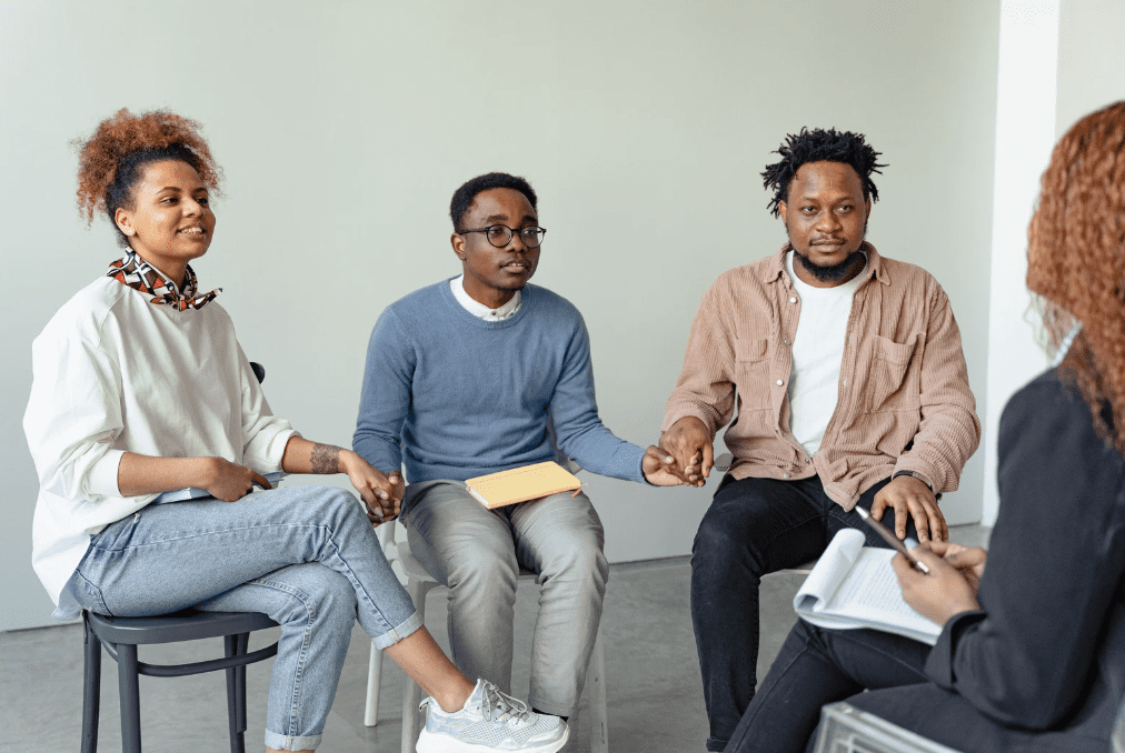 intervention A family having a meeting.